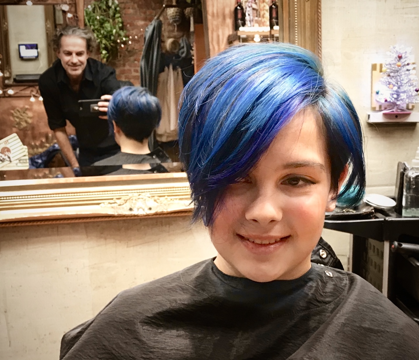 Vivid blue color work