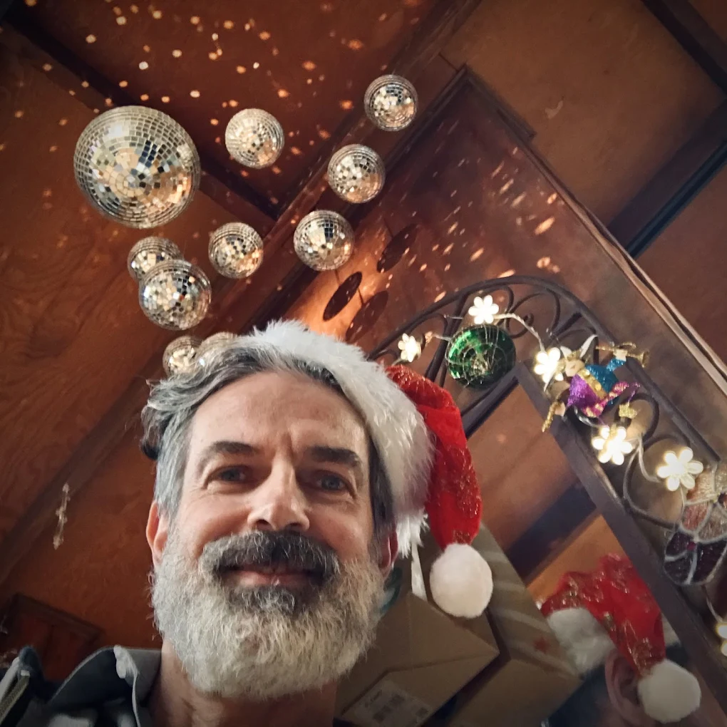 Matthew with disco balls